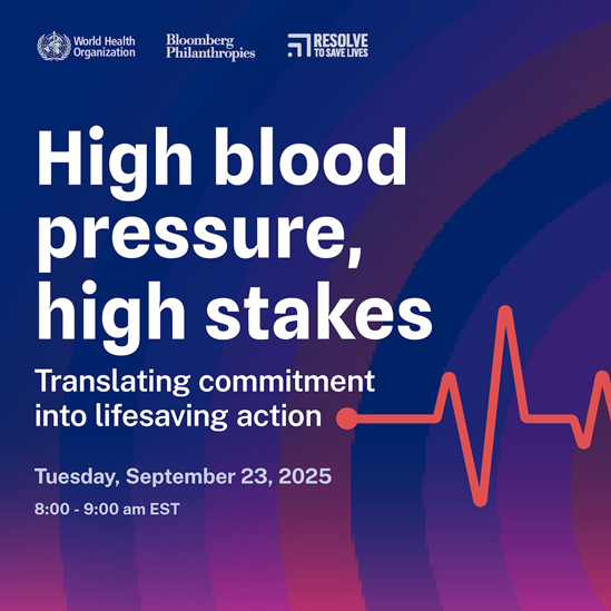 Flyer for the high blood pressure, high stakes event white writing on purple background