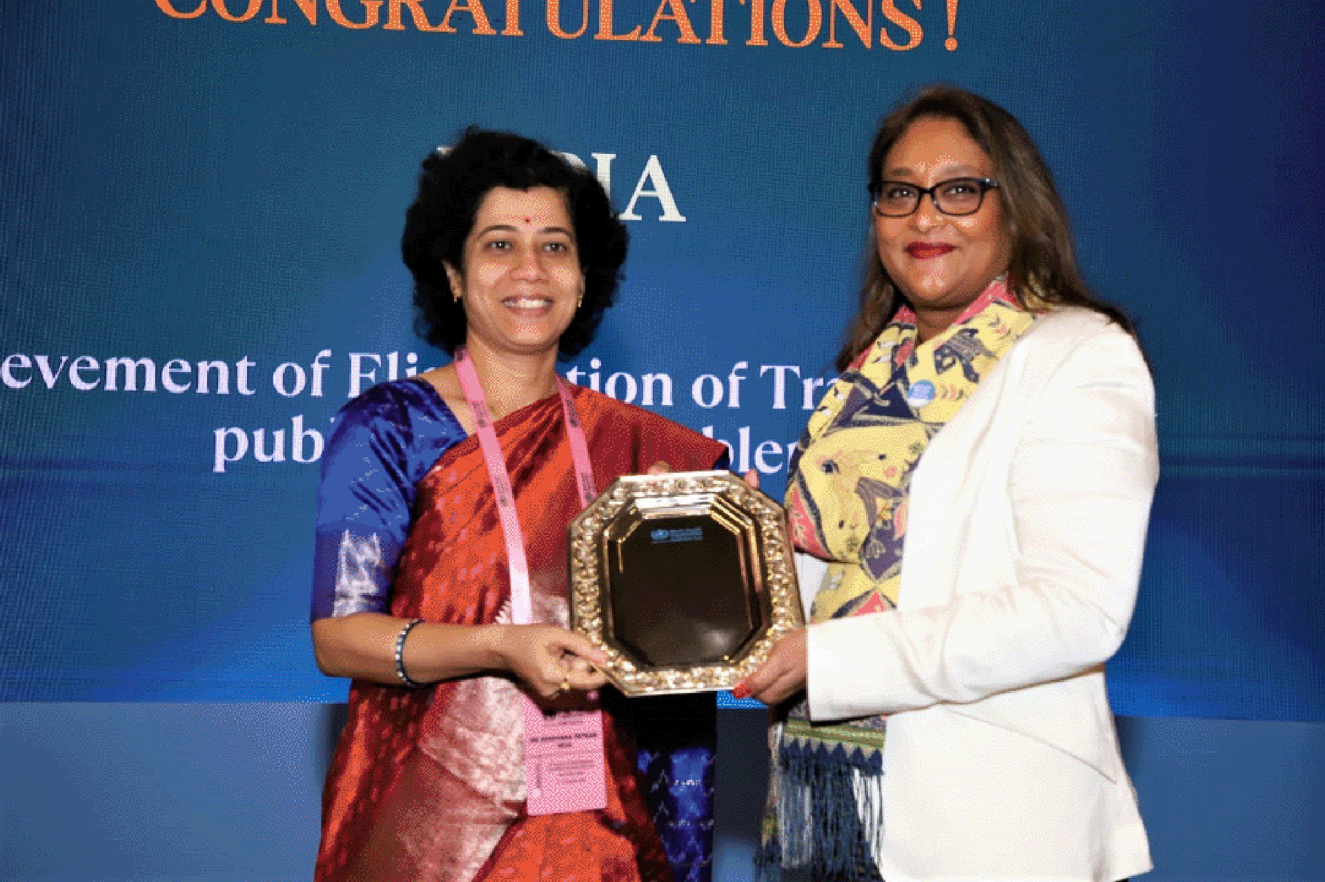 Ms Aradhana Patnaik, Additional Secretary and Director, National Health Mission, Ministry of Health and Family Welfare, India (left) and Ms Saima Wazed, Regional Director, WHO South-East Asia Region (right)