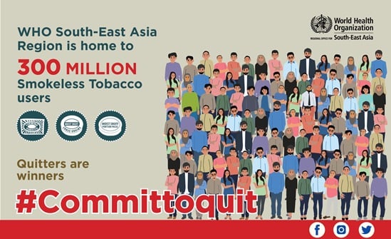 WHO South-East Asia region is home to 300 million smokeless tobacco users