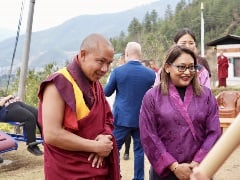 Regional Director Saima Wazed inaugurated an open gym at Dechen Phodrang Monastery in Bhutan.  WHO is installing 42 open gyms across the country to promote healthy living, especially in the monastic community.